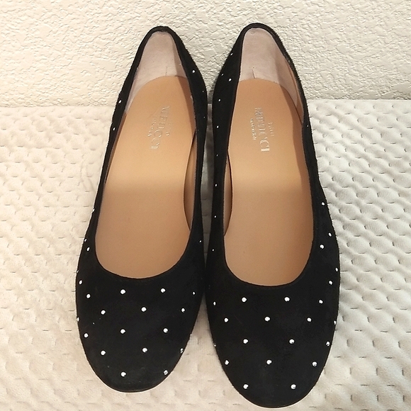Sesto Meucci Studded Pumps Flats Leather Suede Sz 9.5 NWB - Picture 3 of 9